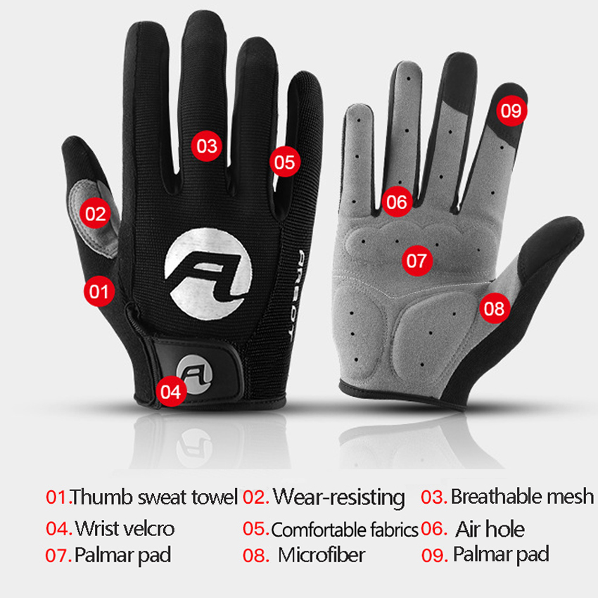 Cycling Gloves For Men Touch Screen Anti-slip Anti-shock Breathable Male Full Finger Gloves Sport Fitness Bike Motorcycle Gloves