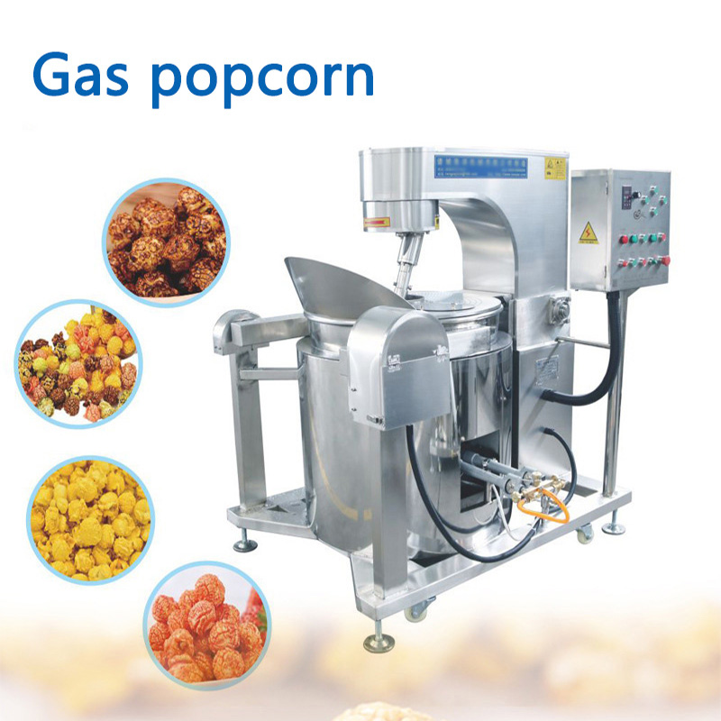 5kg/times Commercial gas popcorn machine Lz-100l type automatic stainless steel large gas popcorn machine 1PC