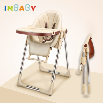 IMBABY Portable Children HighChair Multifunctional Baby Eating Seats Feeding Chair Adjustable Folding Chairs Food Tray Included