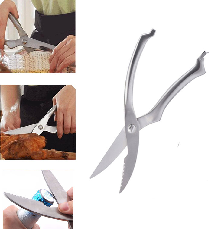 25cm(9.8'') Heavy duty Stainless Steel Kitchen Poultry Chicken Bone scissor Cutter Cook Tool Gadget shear Fish Duck cut