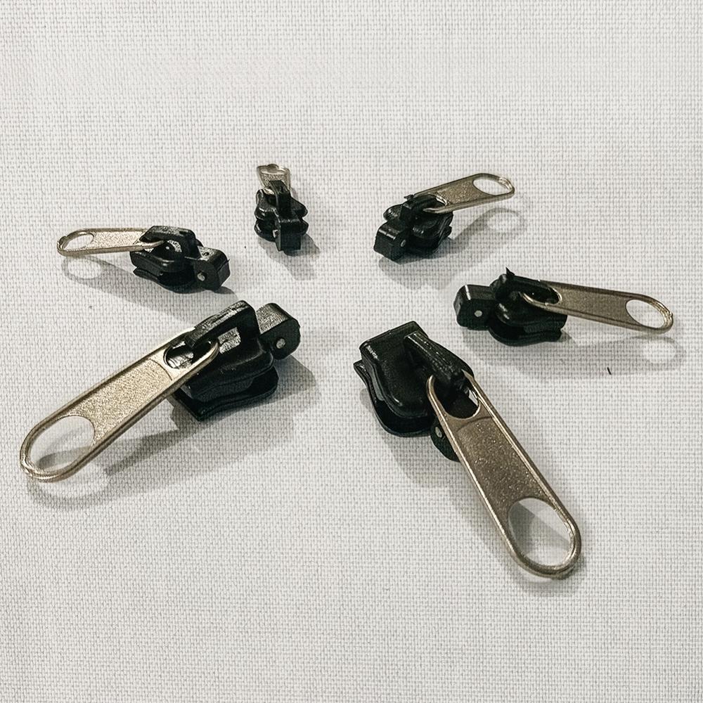 6PCS Small/Medium/Large Size Fix Zipper Slider Detachable Sewing Clothes Zipper Accessories for Luggage Leather Bag