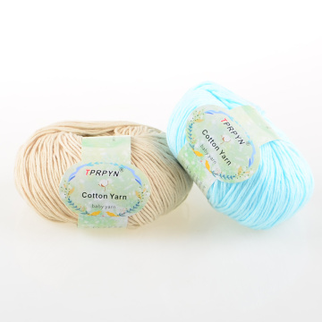 TPRPYN 50g=1Pc 100% Cotton Yarn for Knitting Soft Thread Crochet Yarn for baby Hand Knitting Organic Yarn line needlework 105M