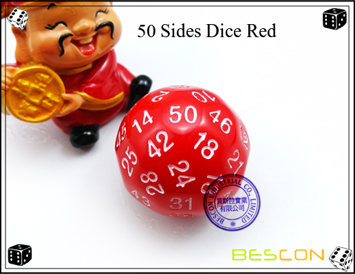 50 Sides Dice Red