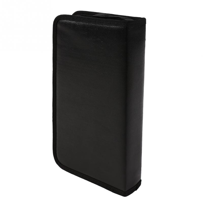LEORY New Black 80 Disc Leather CD Bag High-grade PU Imitation Car Case Disc Storage Holder Organizer Wallet Box for CD DVD