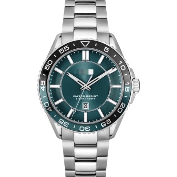 HB1514208 Men Two-Tone Quartz Wrist Watch, Stainless Steel Bracelet Minimal Business Dress Watch OEM Wholesale