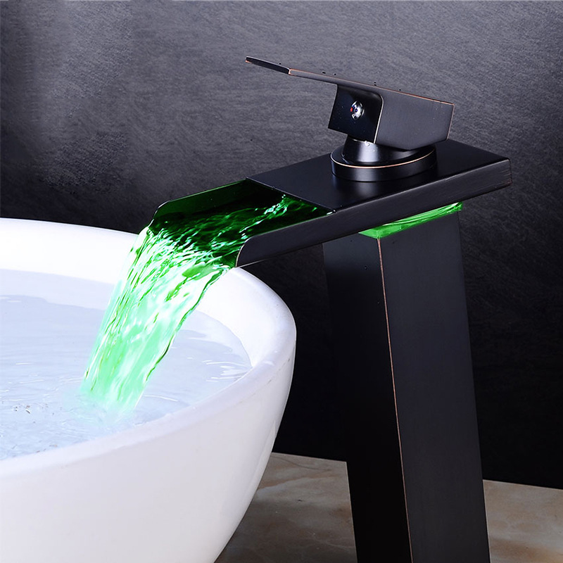  Brass square waterfall deck mounted basin faucet faucet 4 