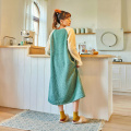 Autumn and winter ladies small fresh casual loose female radish embroidery warm coral velvet long nightdress SJ069