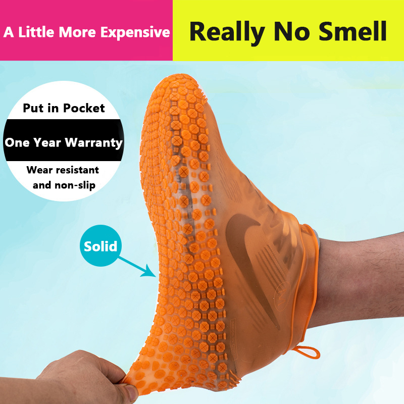 Waterproof Shoe Cover Boots Thick Wear-resistant Silicone Material Unisex Shoes Protectors Rain Boots For Indoor Outdoor Use
