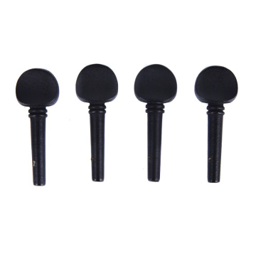 4Pcs 4/4 Ebony Cello Pegs Black Shaft Handle Musical Instruments Solid Cello Accessories Tool