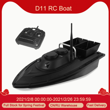 D11 RC Boat Fish Finder Fishing Bait Boat 1.5kg Loading 500m Remote Control Fixed Speed 2 Battery 2 Motor 2 Bait Bin 2 LED Light