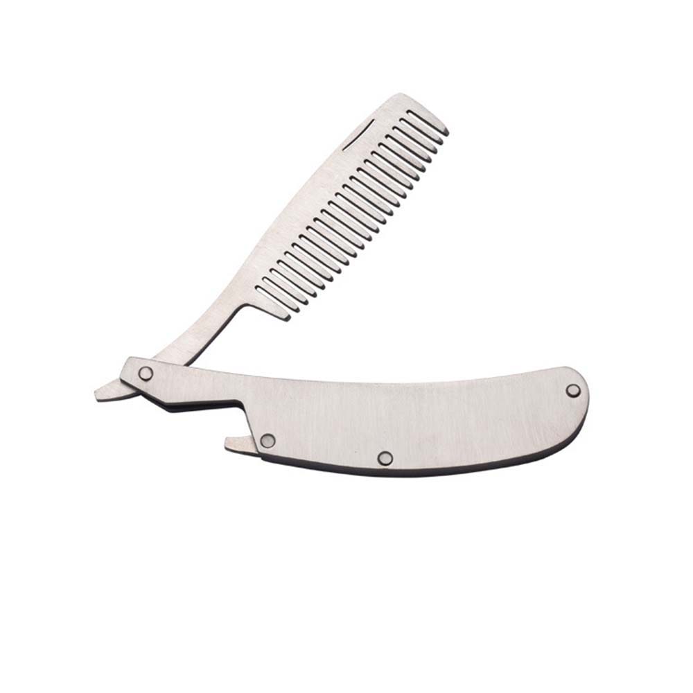 Stainless Steel Fold Comb Hair Comb For Men Beard Care Professional Folding Comb Pocket Hair Comb Beard Hair Clip Styling Tool
