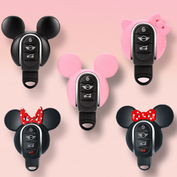 for Mini Cooper F54 F55 F56 F57 F60 Clubman Countryman One S JCW New Mouse Ear Bow-knot Cute Car Key Case Protector Accessories