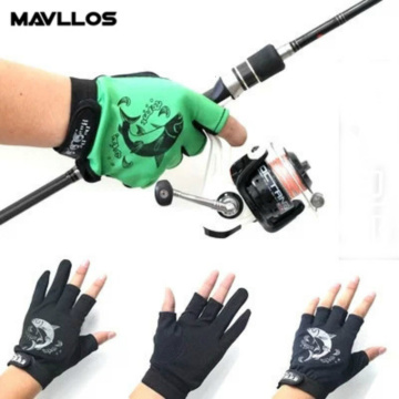 Mavllos 1Pc Outdoor Sports Fishing Black Blue Green Gloves Winter Fishing Half-finger Fly Fishing Gloves Accessories