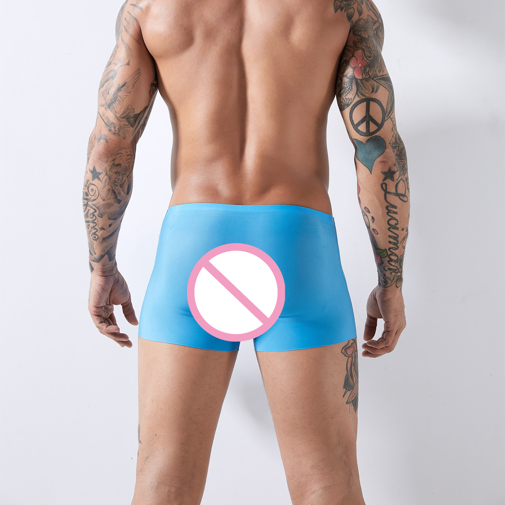 Men Sexy Underwear Shorts Underpants Pouch Soft Panties Men's ultra-thin breathable boxer shorts ice silk seam majtki mes