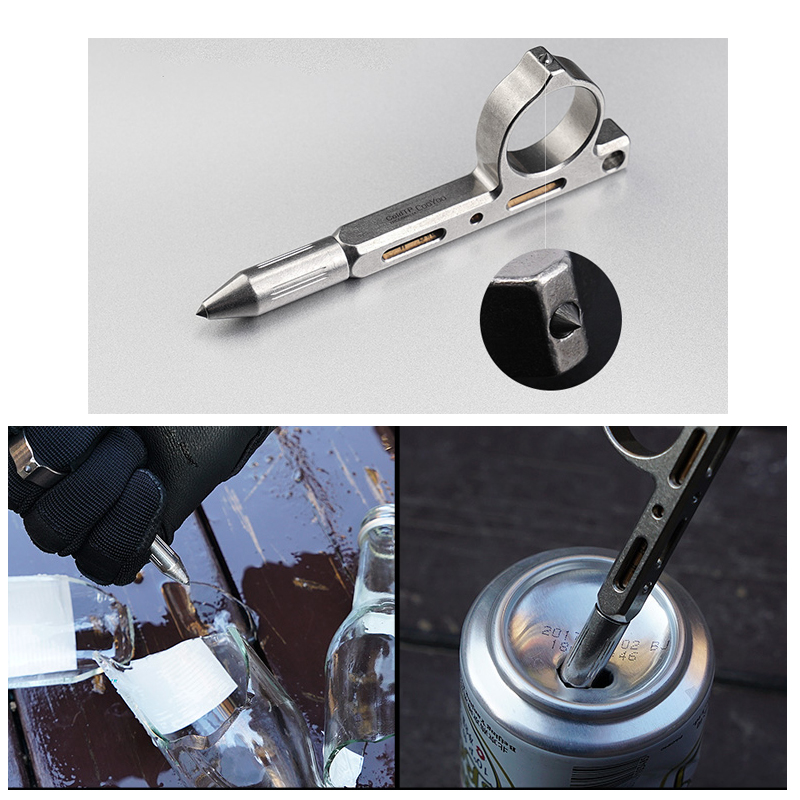 Titanium Alloy Tactical Pen Tungsten Steel Head EDC Self Defense Broken Window Portable Multi-function Personal Survival Tool