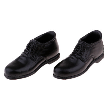 1/6 Scale Model Black Leather Shoes for 12 inch Parts