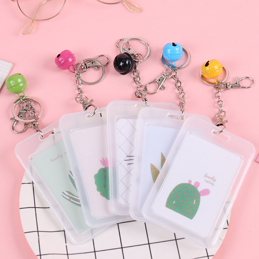 1PC Transparent Card Sets ID Badge Case Clear Bank Credit Card Badge Holder Accessories Belt Key Ring Chain Clips