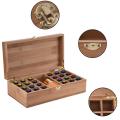 Bamboo Essential Oil Box organizer 25 Grids DIY Protective Wooden Storage Case for Artistic Ornament Decorative Gift #SO
