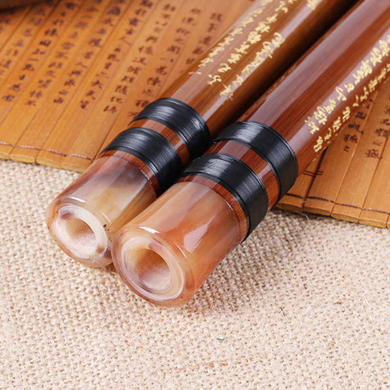 2-section Bamboo Flute Single-plug White Copper Nylon Thread Folk Musical Instrument C/D/E/F/G Key With Bag Glue Membrane