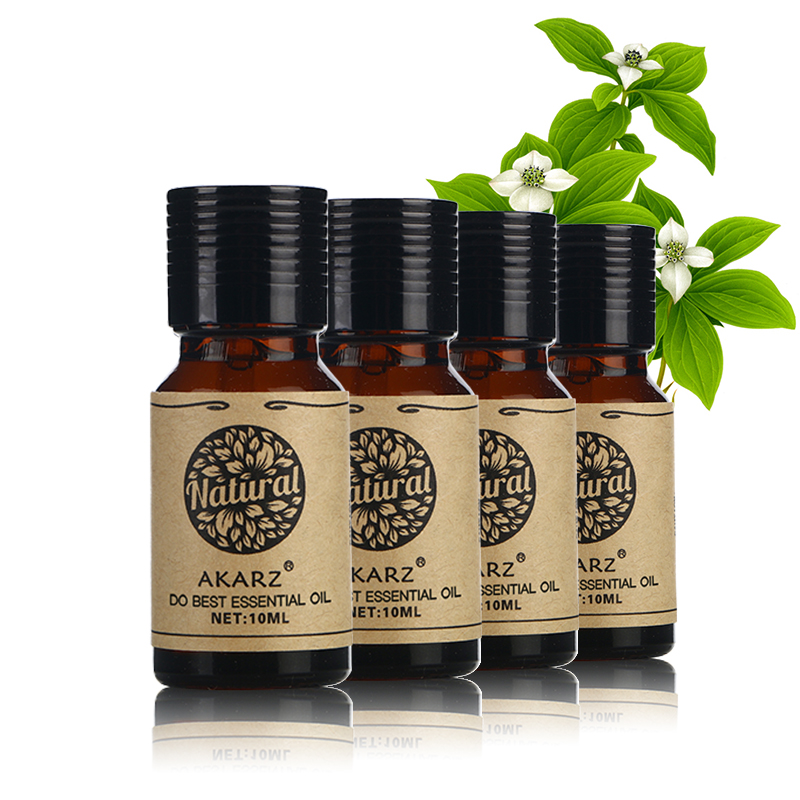 AKARZ Famous brand Sandalwood Lemon Grass Almond Mandarin essential oil Pack For Aromatherapy, Massage,Spa, Bath 10ml*4
