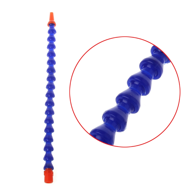 10 Pcs Round Nozzle 1/4PT Flexible Oil Coolant Pipe Hose Blue Orange