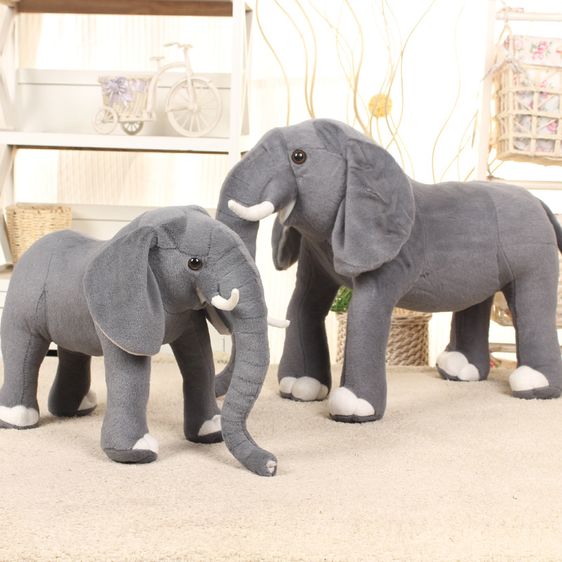 37cm*26cm Real Life Elephant Stuffed Plush Toys Artificial Animal Toy Doll Home Decor Accessories Toys