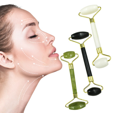 Massager For Face Lift Up Jade Stone Roller Natural Crystal Stone Slimming Thin Chin Facial Skin Care Tool For Facial Acupunctur