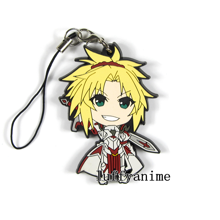 Fate Apocrypha Rubber Mascot Pendant Alter Mordred Astolfo Karuna Sieg Chiron Mordred Anime accessories Phone strap Keychain