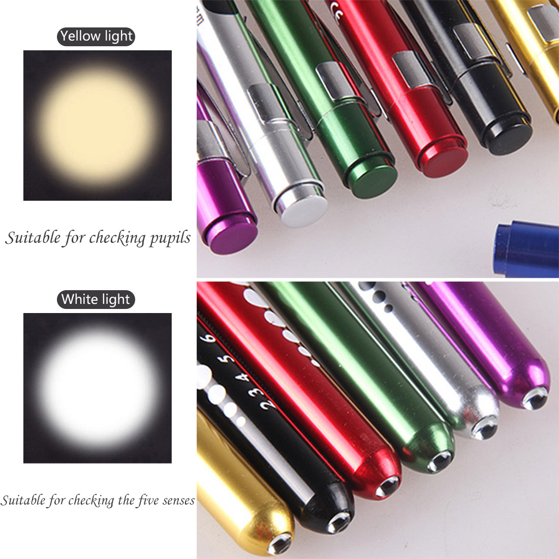 Work Light Beam Penlight Pen Light Pocket Torch Reusable Emergency Yellow Beam Medical Doctor Nurse Pen Light