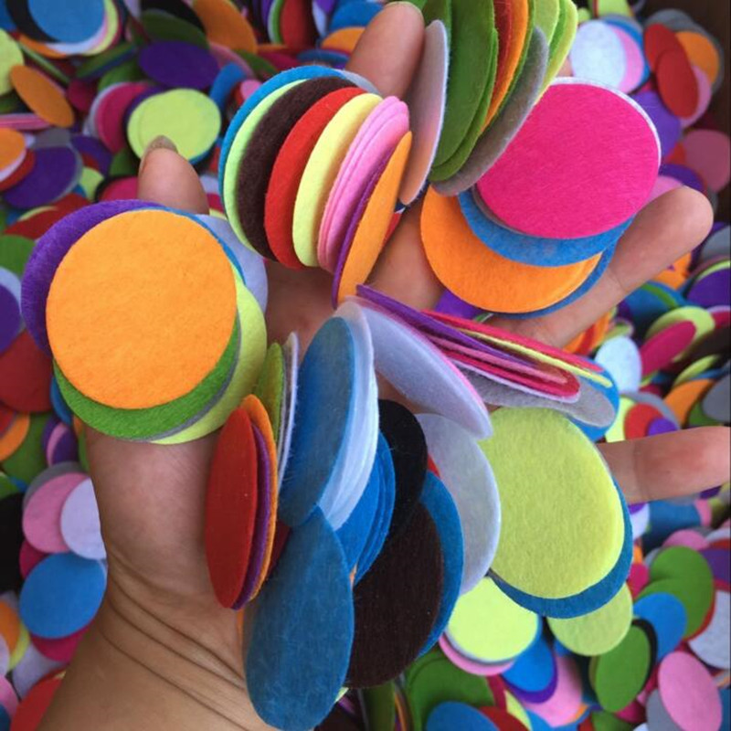200pcs 1.5/2.5/3cm Colorful Round Felt NonWoven Cotton Fabric Sewing Accessory Pet Doll Scrapbook Home Wall Sticker Handmade Craft