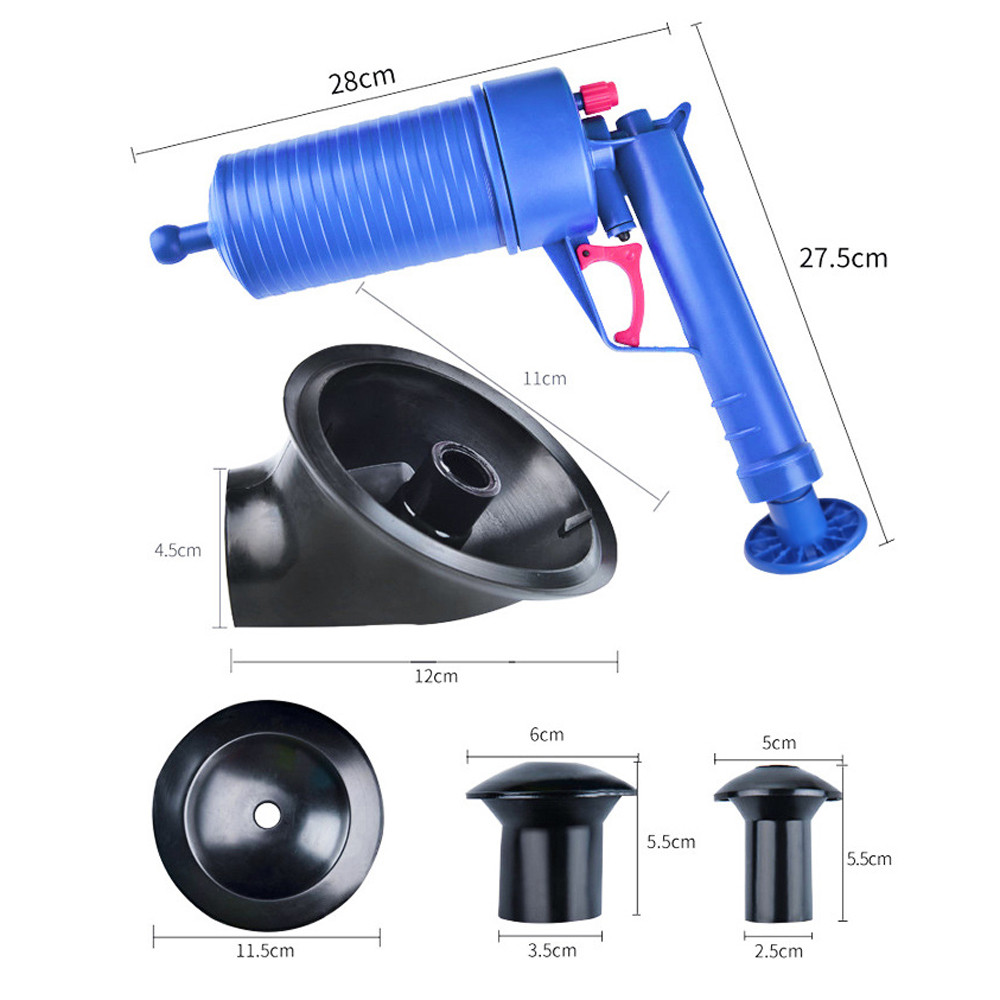 NEW High Pressure Strong Water Impact Pressure Pump Cleaner Unclogs Toilet Hand Powered Plunger Set Pipe Sewer Dredger zuignap