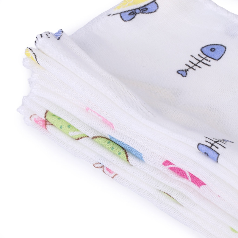 10Pcs Baby Handkerchief Double Layer Gauze Toddler Feeding Square Towels Newborn New Dropship