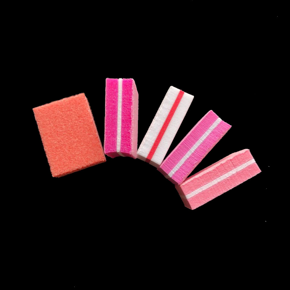 500 pcs random colour mini nail buffer block sponge block disposable nail file 100/180 mini nail buffer file nail sanding block