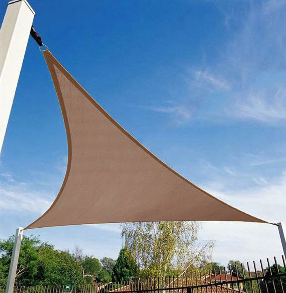 300D 3x3/4x4/5x5/6x6m 8 sizes Khaki Regular Triangle Shade Sail Waterproof Polyester awning Outdoor Sun Shelter garden Camping