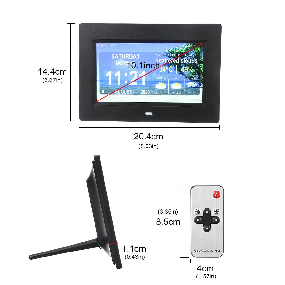 7" / 10.1" Digital Photo Frame Electronic Photo Album HD Desktop LCD Touch Screen WIFI Time Clock Weather Display Remote Control