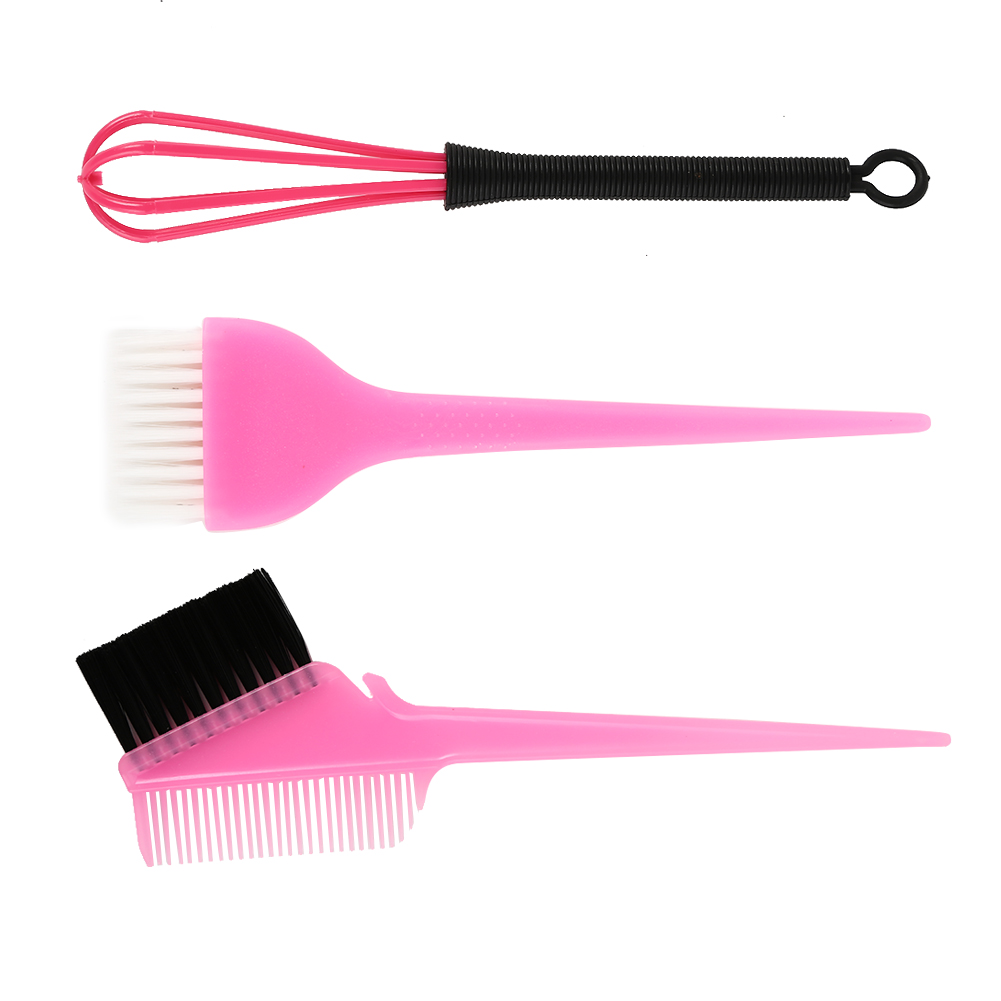 5pcs Hair Dye Mixing Bowl 3 Brushes 1 Ear Shield Combo Set Plastic Salon Tool Dye Hair Salon DIY Hair Styling Tool