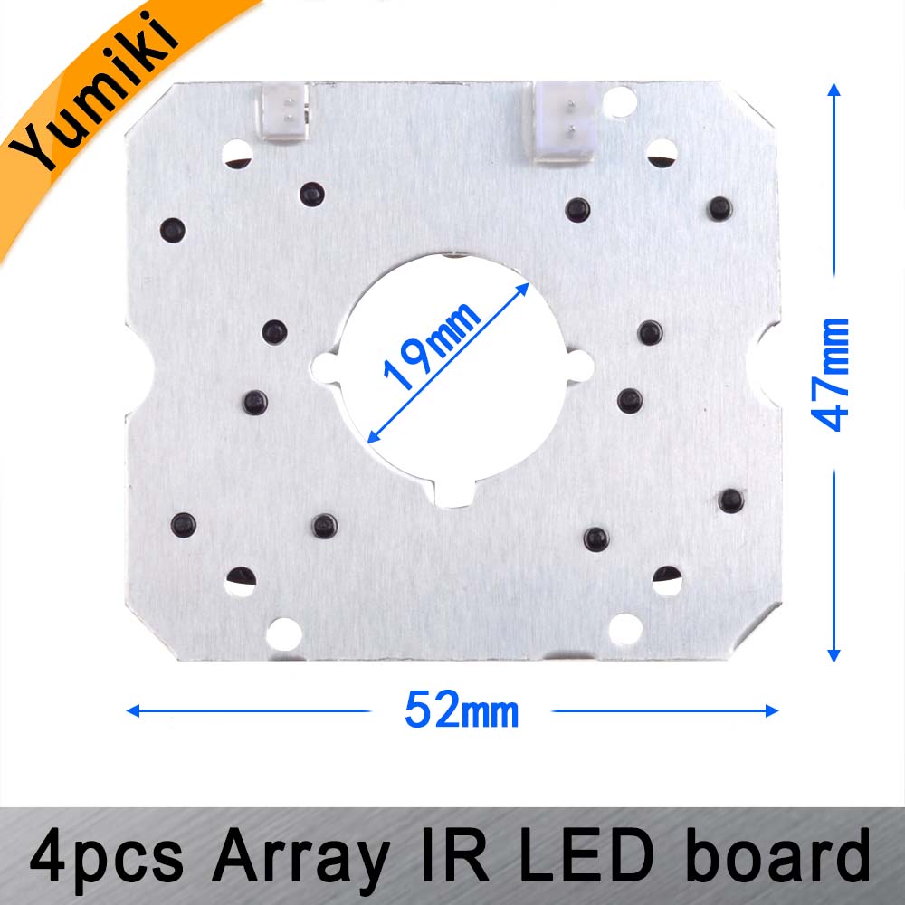 Yumiki 4pcs array IR led Spot Light Infrared 4x IR LED board for CCTV cameras night vision (52mm diameter)