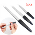 1or5 Pcs/set Black Handle Metal Double Sided Nail Files Strong Edge Manicure Grooming Beauty Pedicure Foot Care Tools