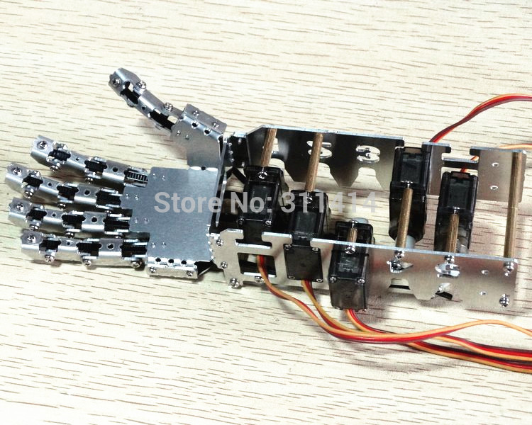 5DOF Humanoid Five Fingers Metal Manipulator Arm Mount Kit Left + Right Hand With GS9018 Servos For Robot DIY Assembly