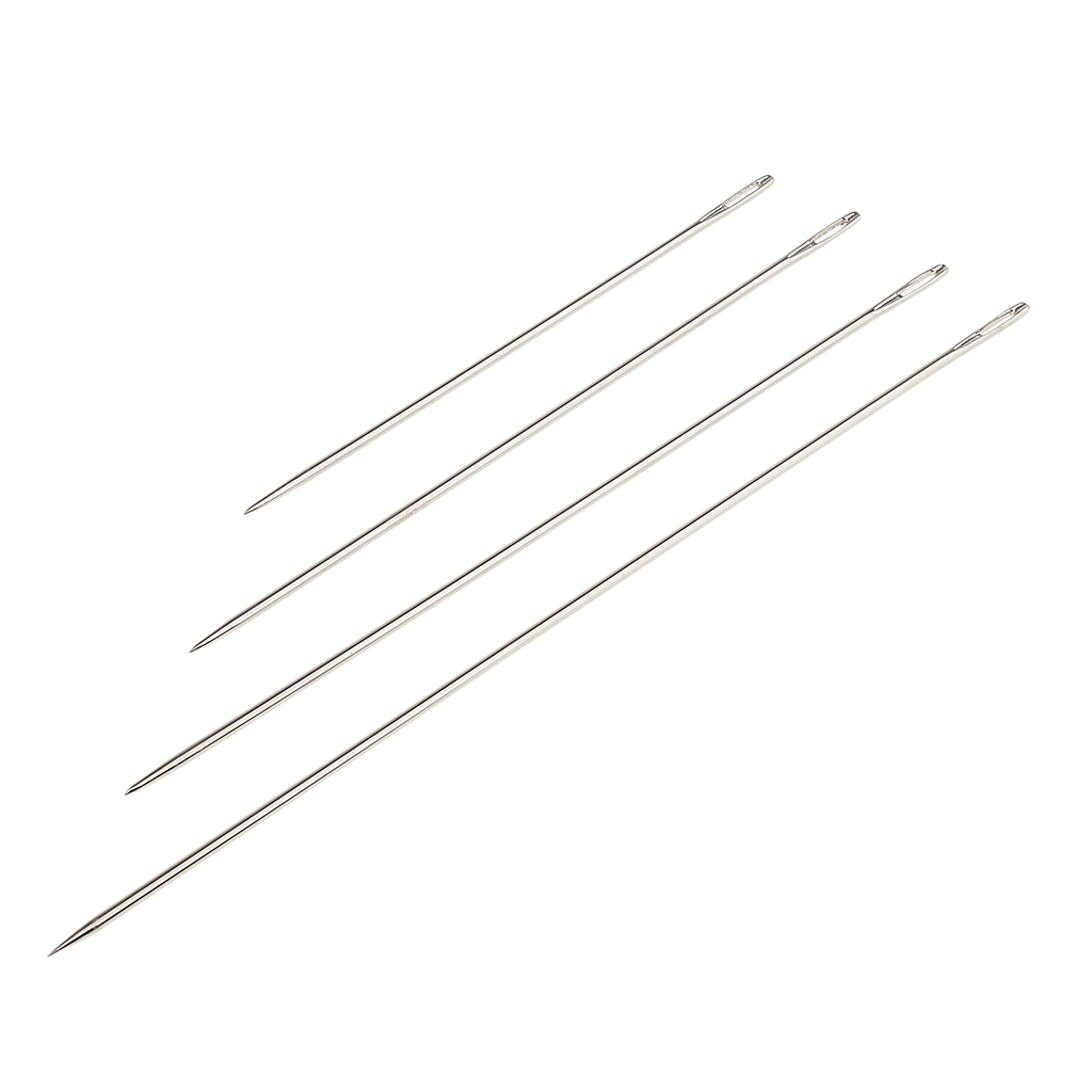 4 Assorted Sizes Long Hand Sewing Needles for Embroidery Mending Craft Case