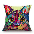Art Watercolor Cat Kitty Dog Neck Body Pillowcase Linen Bed Pillows Cover Couch Seat Cushion Throw Pillow Home Decoration
