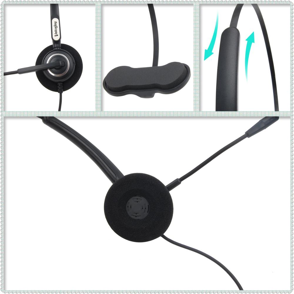 1 extra ear pad + RJ9 plug headset with Noise cancelling microphone Telephone headset call center headphone RJ09/RJ11 plug