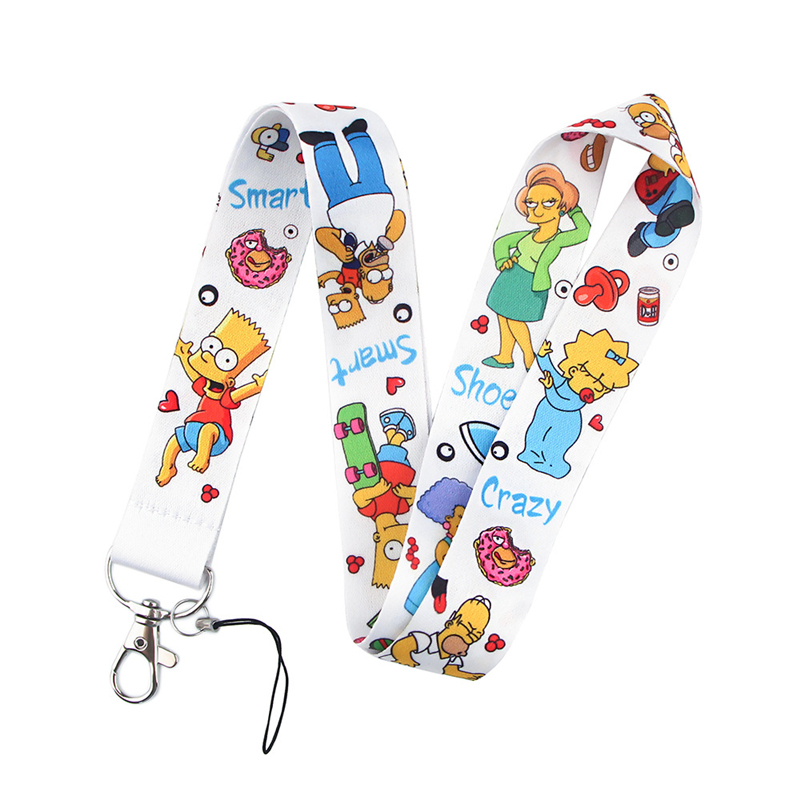 Cartoon funny characters Neck keychain necklace webbings ribbons Anime Cartoon Neck Strap Lanyard badge holder Keychain Lanyards