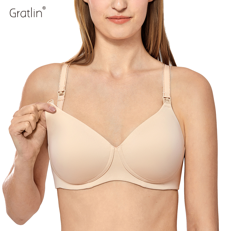 Gratlin Plus size Maternity Nursing bra Pregnancy Breast Feeding Bra Pregnant Women Underwear