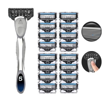 TFLYSHAVE Men Manual Shaving Razor Blade Machine for Shaving Blades 5 Layer Cassettes With Replacebale Blades