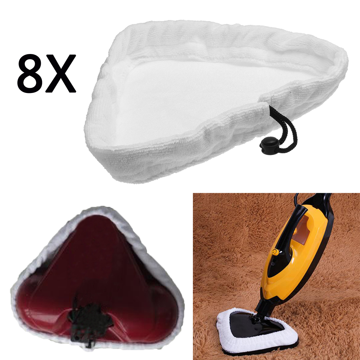 8-piece steam cleaner mop cloth mop pad change clothes microfiber washable cleaner household cleaning mop accessories