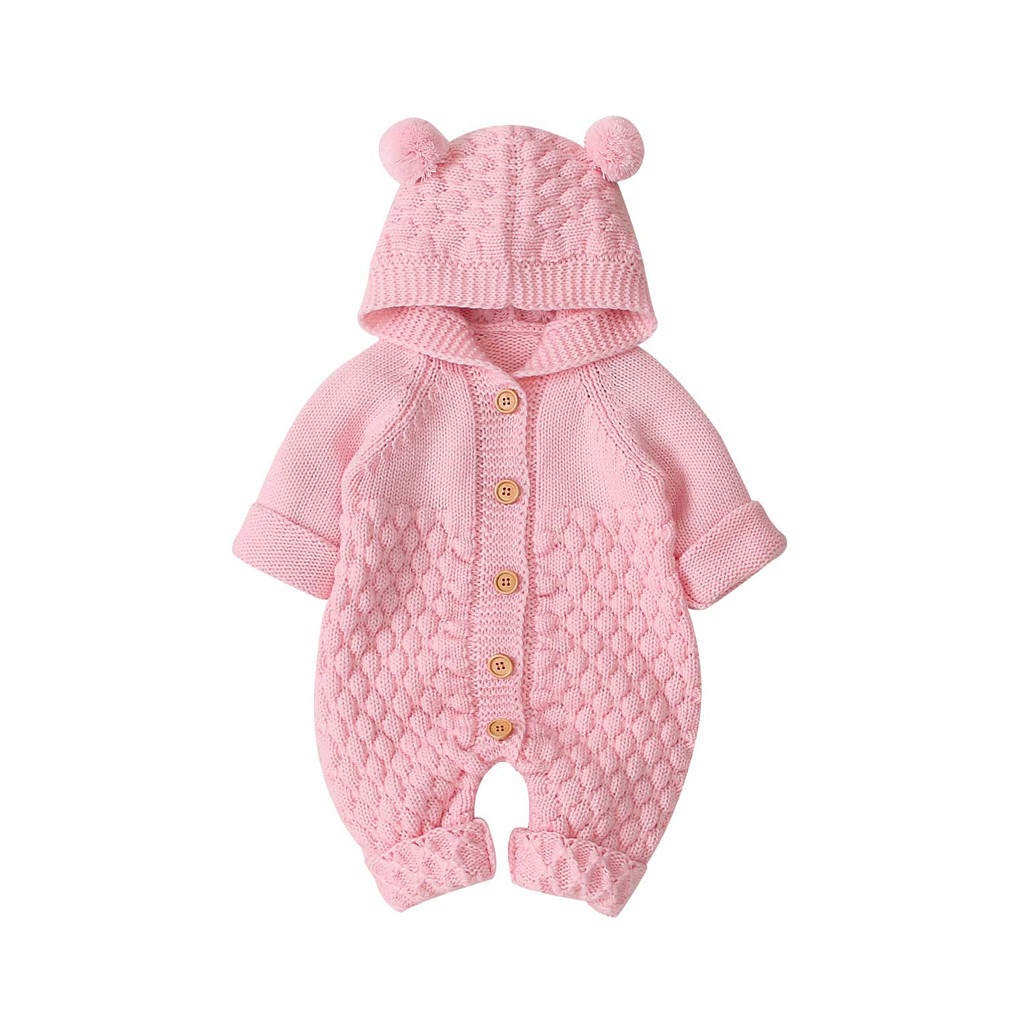Christmas 2020 Baby Undefined Newborn Infant Baby Girl Boy Winter Warm Coat Knit Outwear Hooded Jumpsuit Girl Boy Gift
