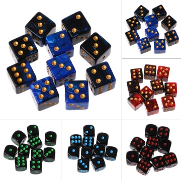 10Pcs/set 15mm Multicolor Acrylic Cube Dice Beads Six Sides Portable Table Games Toy