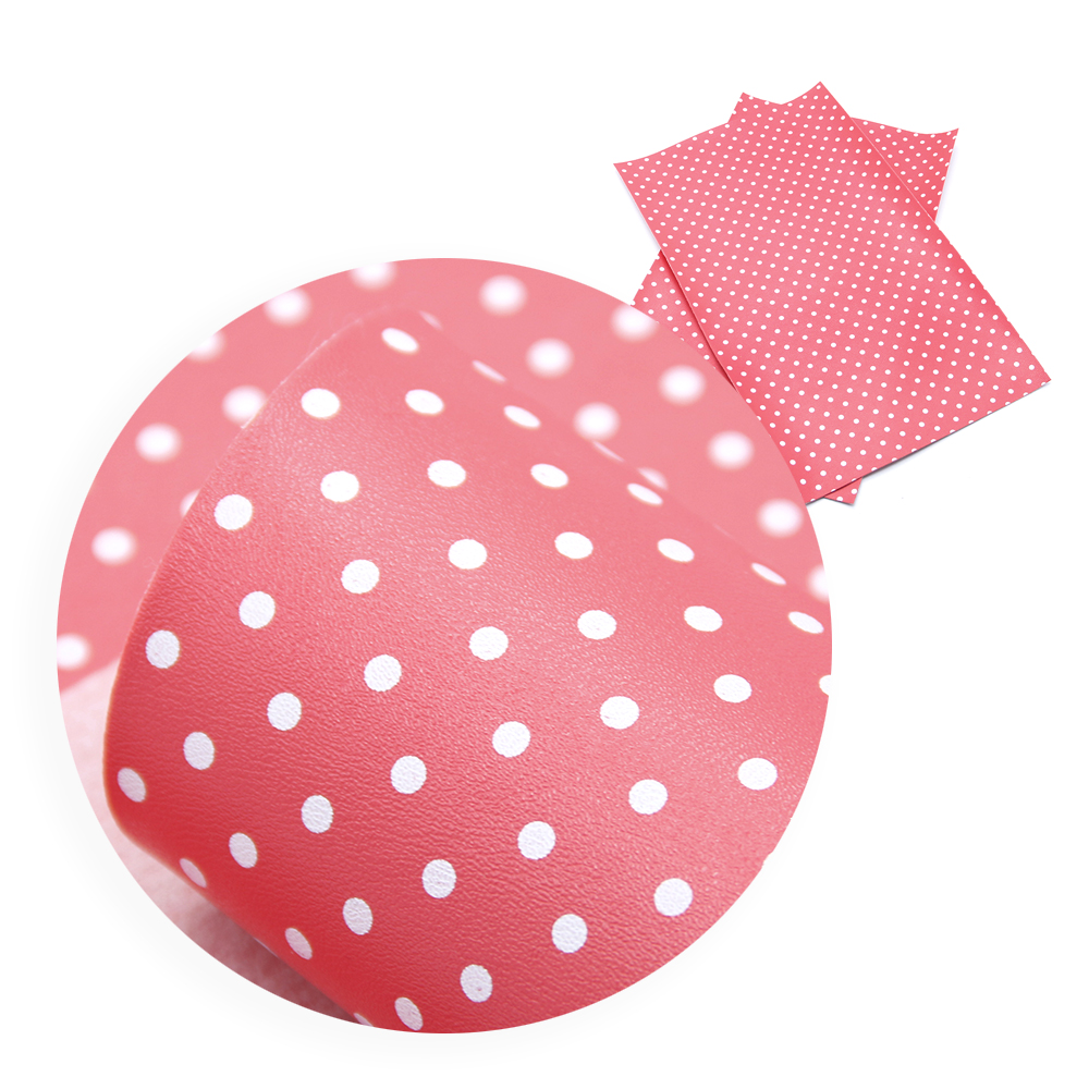 David accessories 20*33cm Dots Artificial Faux Synthetic Leather For Bow DIY Hair Bow Bag Shoes Crafts,1Yc5712