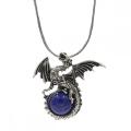 Pterodactyl Crystal Pendant Circle Chain Necklace